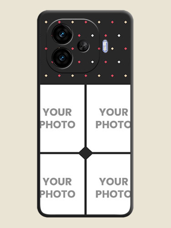 Custom Multicolor Dotted Pattern with 4 Image Holder On Space Black Custom Soft Matte Mobile Back Cover - iQOO Neo 10R 5G - alternate view