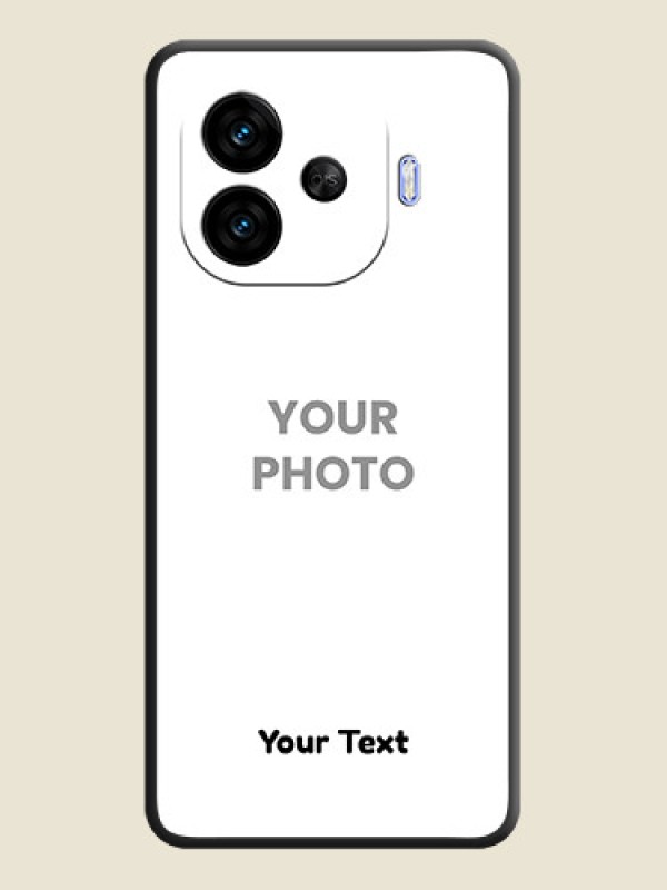 Custom Full Single Pic Upload With Text On Space Black Custom Soft Matte Mobile Back Cover - iQOO Neo 10R 5G - alternate view
