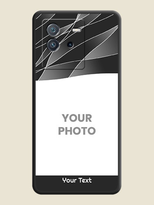 Custom Mixed Wave Lines on Photo on Space Black Soft Matte Mobile Cover - iQOO Neo 6 5G - alternate view