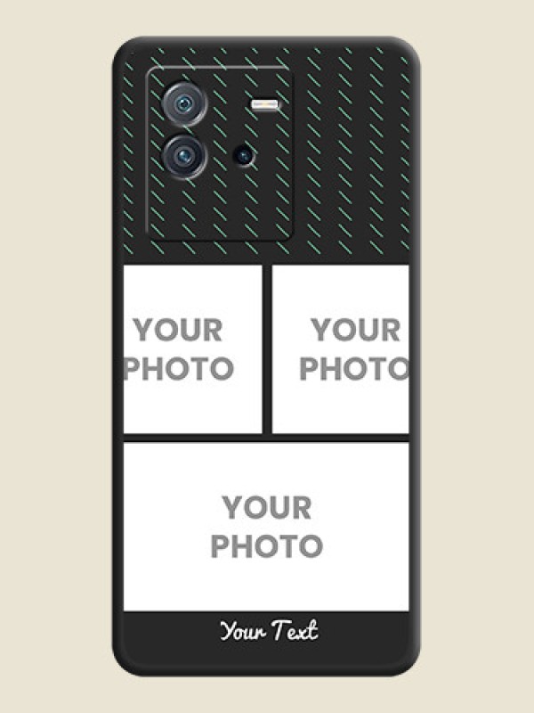 Custom Cross Dotted Pattern with 2 Image Holder  on Personalised Space Black Soft Matte Cases - iQOO Neo 6 5G - alternate view