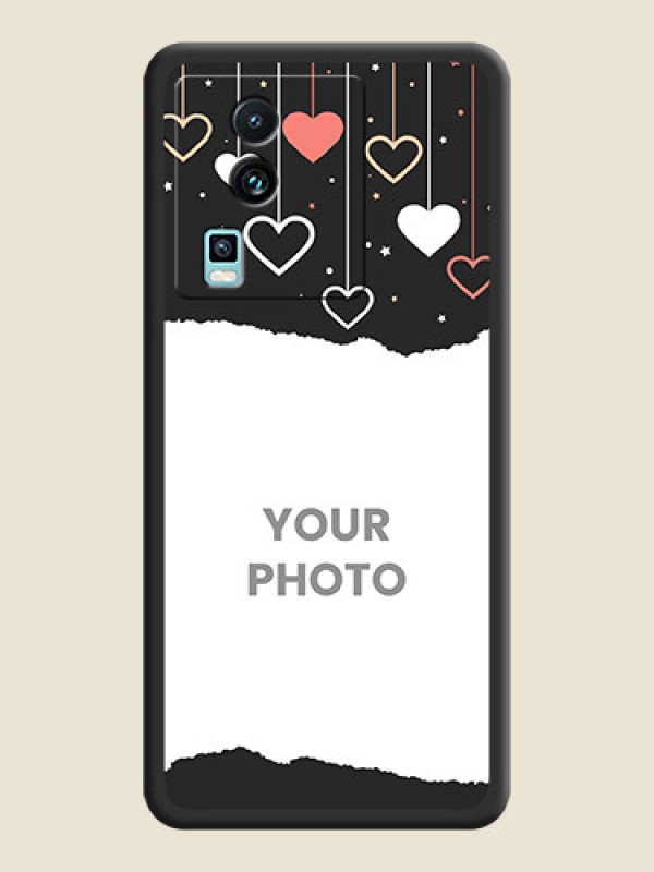 Custom Love Hangings with Splash Wave Picture on Space Black Custom Soft Matte Phone Back Cover - iQOO Neo 7 5G - alternate view