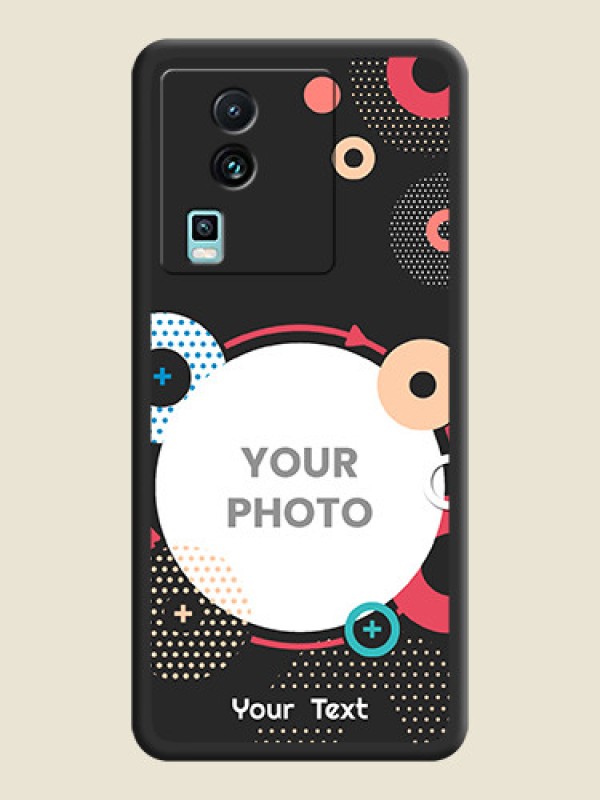Custom Multicoloured Round Image on Personalised Space Black Soft Matte Cases - iQOO Neo 7 5G - alternate view