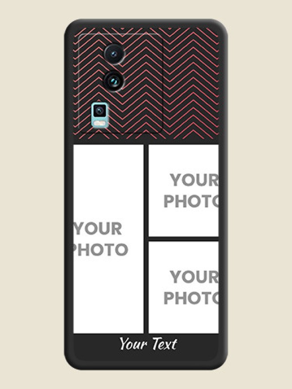 Custom Wave Pattern with 3 Image Holder on Space Black Custom Soft Matte Back Cover - iQOO Neo 7 5G - alternate view