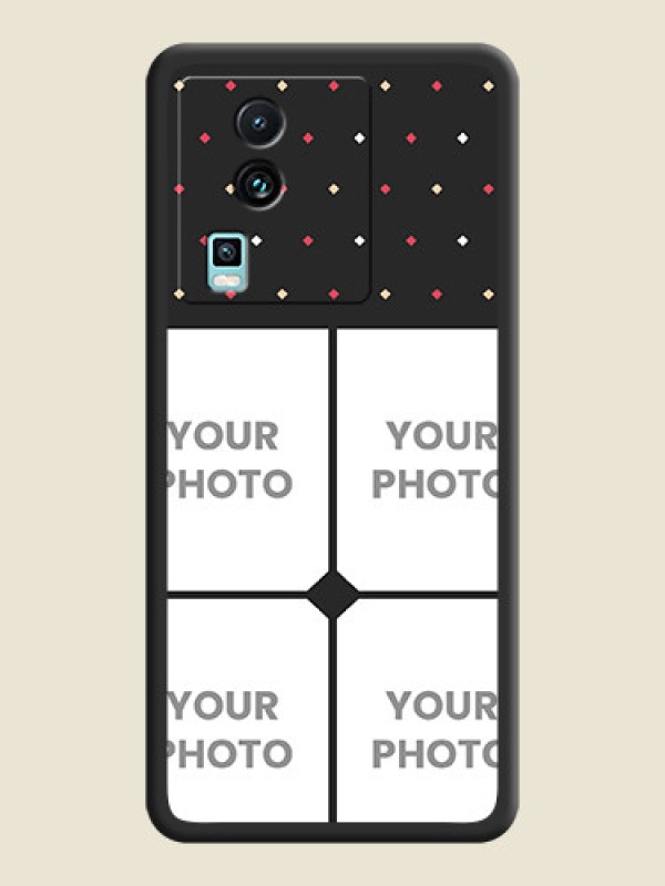 Custom Multicolor Dotted Pattern with 4 Image Holder on Space Black Custom Soft Matte Phone Cases - iQOO Neo 7 5G - alternate view
