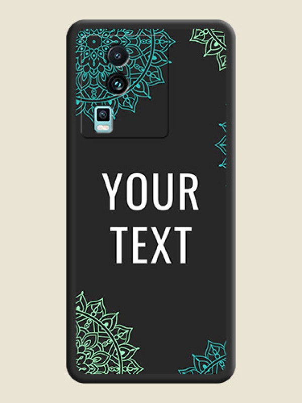 Custom Your Name with Floral Design on Space Black Custom Soft Matte Back Cover - iQOO Neo 7 5G - alternate view