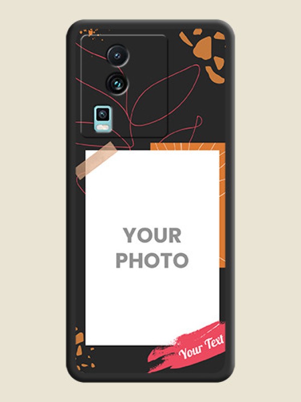 Custom Orange Photo Frame on Space Black Custom Soft Matte Phone Back Cover - iQOO Neo 7 5G - alternate view