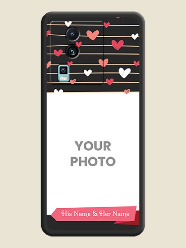 Custom Love Pattern with Name on Pink Ribbon  - Photo on Space Black Soft Matte Back Cover -iQOO Neo 7 Pro 5G - alternate view