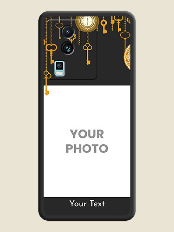 Custom Decorative Design with Text on Space Black Custom Soft Matte Back Cover -iQOO Neo 7 Pro 5G - alternate view