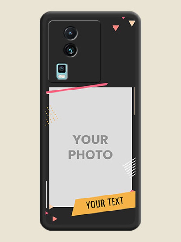 Custom Photo Frame with Triangle Small Dots - Photo on Space Black Soft Matte Back Cover -iQOO Neo 7 Pro 5G - alternate view