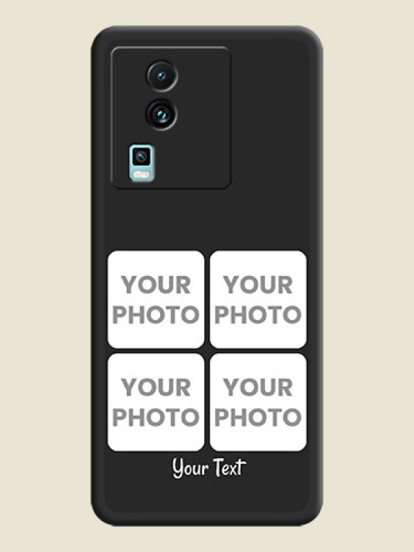 Custom Floral Art with 6 Image Holder - Photo on Space Black Soft Matte Mobile Case -iQOO Neo 7 Pro 5G - alternate view