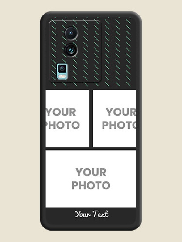 Custom Cross Dotted Pattern with 2 Image Holder  on Personalised Space Black Soft Matte Cases -iQOO Neo 7 Pro 5G - alternate view