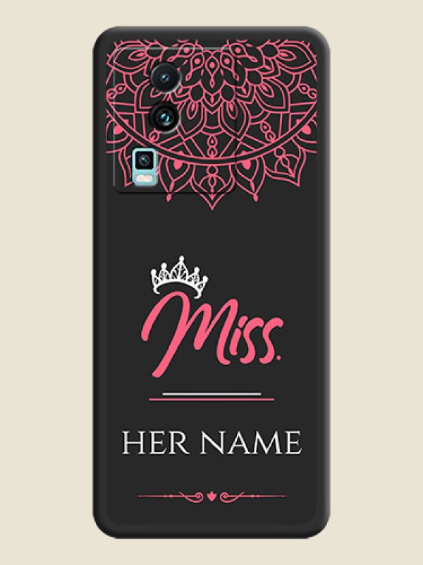 Custom Mrs Name with Floral Design on Space Black Personalized Soft Matte Phone Covers -iQOO Neo 7 Pro 5G - alternate view