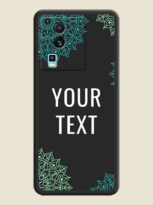 Custom Your Name with Floral Design on Space Black Custom Soft Matte Back Cover -iQOO Neo 7 Pro 5G - alternate view