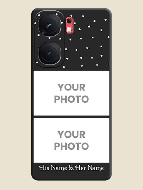 Custom Miniature Love Symbols with Name on Space Black Custom Soft Matte Back Cover - iQOO Neo 9 Pro 5G - alternate view