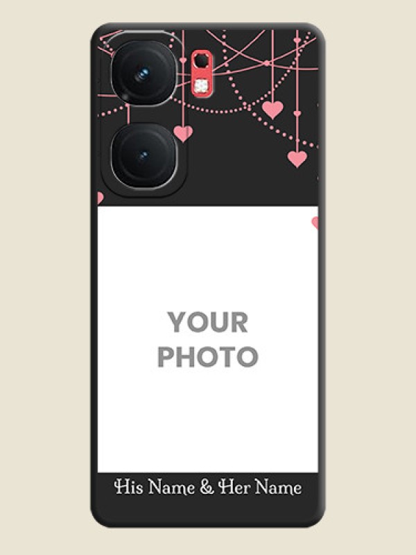 Custom Pink Love Hangings with Text on Space Black Custom Soft Matte Back Cover - iQOO Neo 9 Pro 5G - alternate view