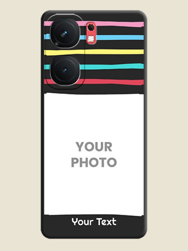 Custom Multicolor Lines with Image on Space Black Personalized Soft Matte Phone Covers - iQOO Neo 9 Pro 5G - alternate view