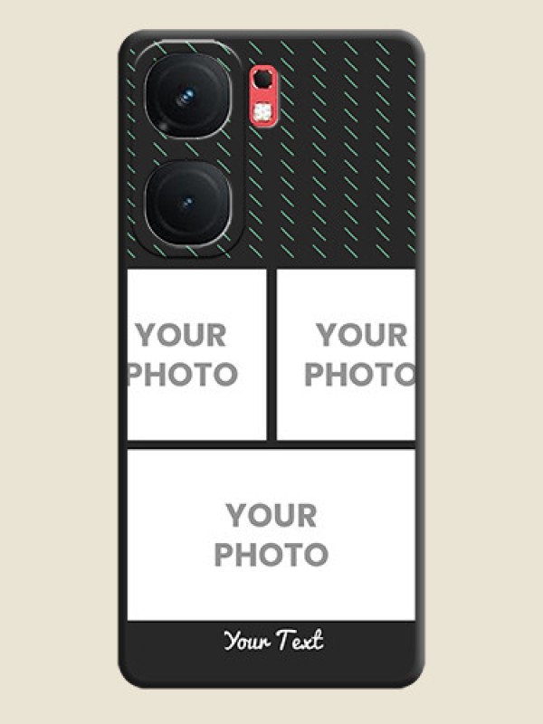 Custom Cross Dotted Pattern with 2 Image Holder on Personalised Space Black Soft Matte Cases - iQOO Neo 9 Pro 5G - alternate view