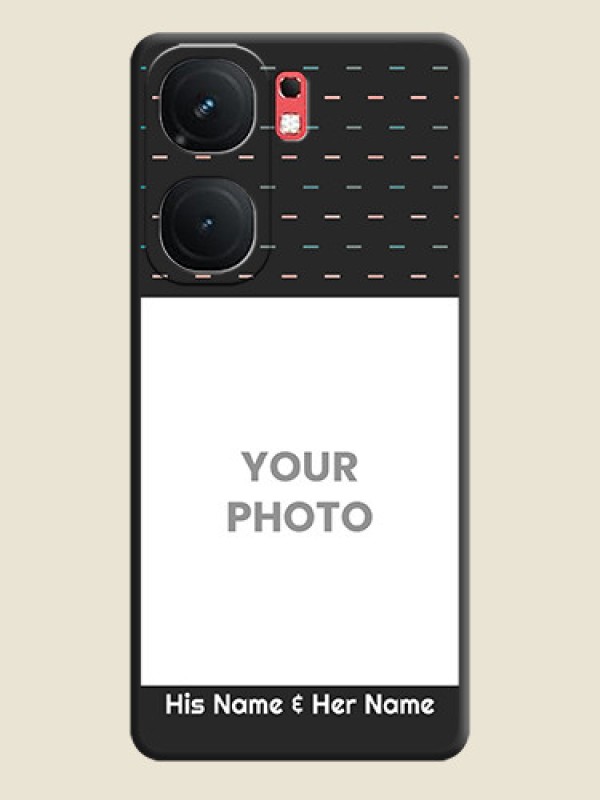 Custom Line Pattern Design with Text on Space Black Custom Soft Matte Phone Back Cover - iQOO Neo 9 Pro 5G - alternate view