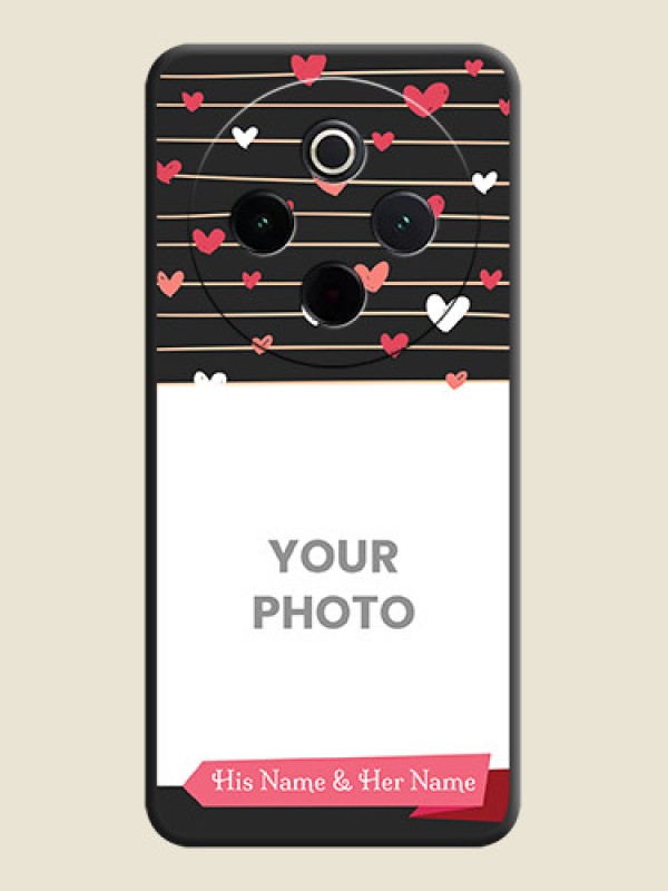 Custom Love Pattern with Name on Pink Ribbon on Photo On Space Black Custom Soft Matte Mobile Back Cover - iQOO Z10 5G - alternate view