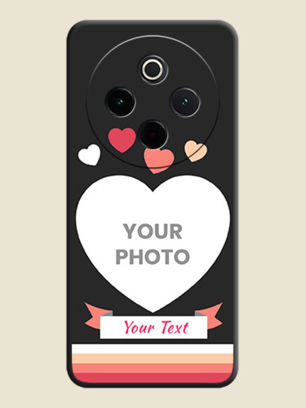 Custom Love Shaped Photo with Colorful Stripes On Space Black Custom Soft Matte Mobile Back Cover - iQOO Z10 5G - alternate view