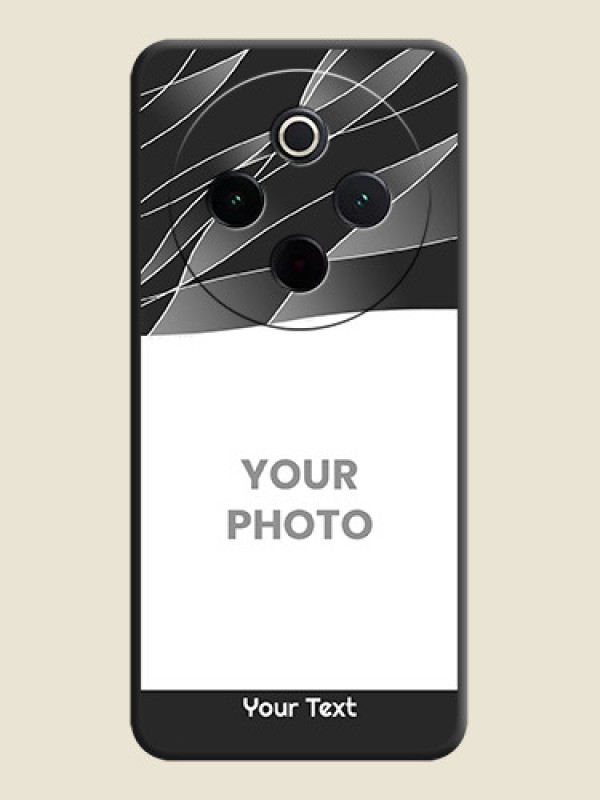 Custom Mixed Wave Lines on Photo On Space Black Custom Soft Matte Mobile Back Cover - iQOO Z10 5G - alternate view