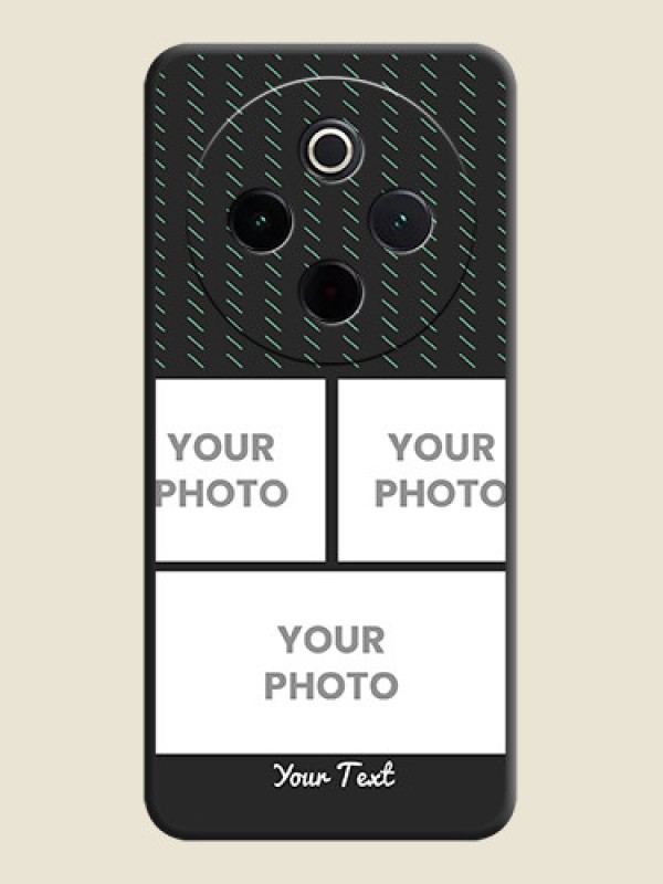 Custom Cross Dotted Pattern with 2 Image Holder On Space Black Custom Soft Matte Mobile Back Cover - iQOO Z10 5G - alternate view