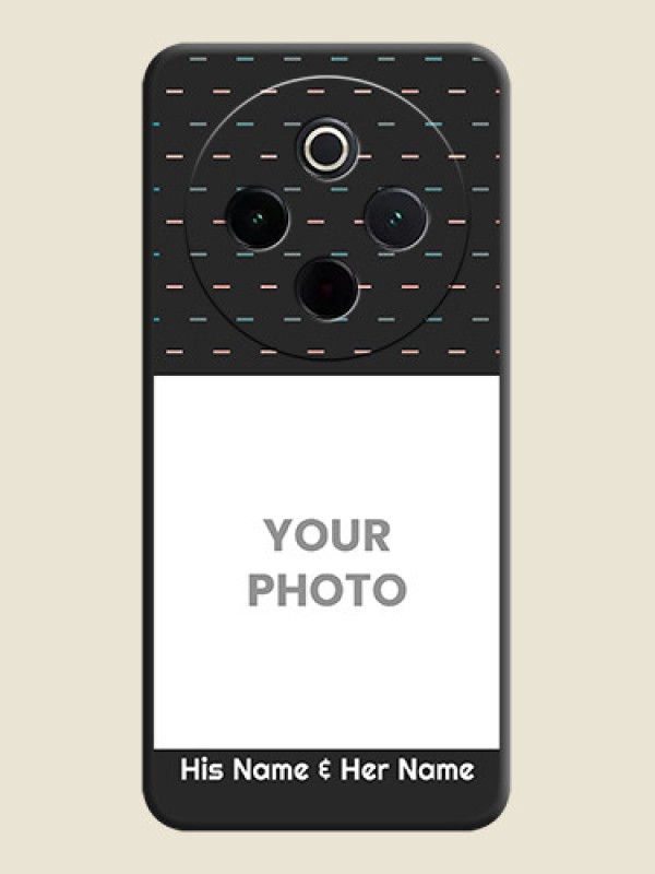Custom Line Pattern Design with Text On Space Black Custom Soft Matte Mobile Back Cover - iQOO Z10 5G - alternate view