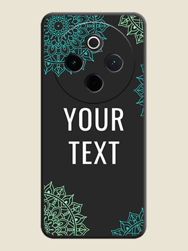 Custom Your Name with Floral Design On Space Black Custom Soft Matte Mobile Back Cover - iQOO Z10 5G - alternate view