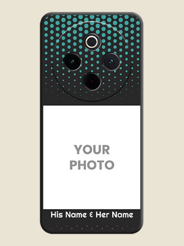 Custom Faded Dots with Grunge Photo Frame and Text On Space Black Custom Soft Matte Mobile Back Cover - iQOO Z10 5G - alternate view