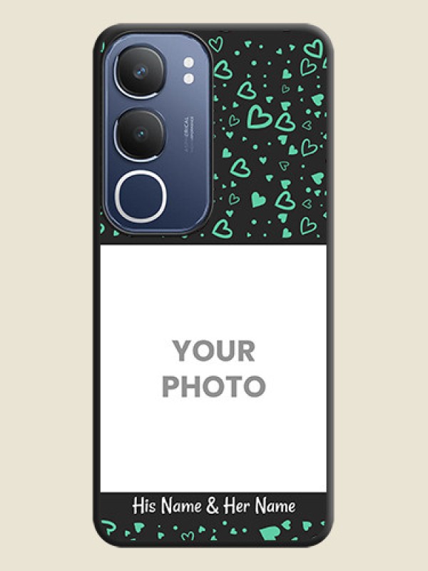 Custom Sea Green Indefinite Love Pattern on Photo On Space Black Custom Soft Matte Mobile Back Cover - iQOO Z10 Lite - alternate view