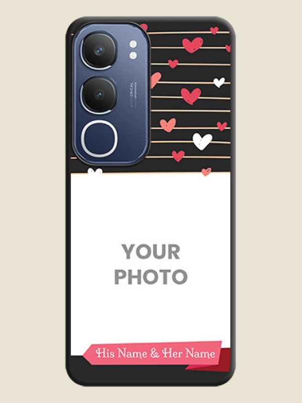 Custom Love Pattern with Name on Pink Ribbon on Photo On Space Black Custom Soft Matte Mobile Back Cover - iQOO Z10 Lite - alternate view