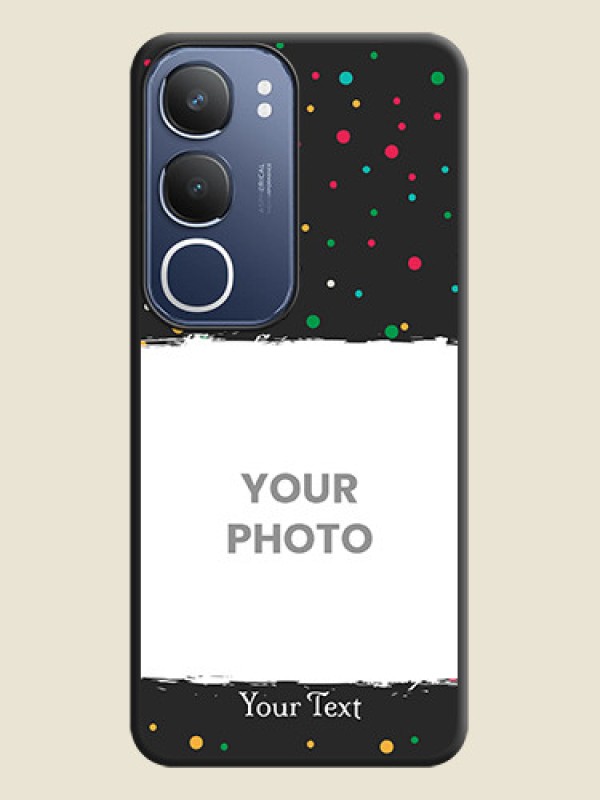 Custom Multicolor Dotted Pattern with Text On Space Black Custom Soft Matte Mobile Back Cover - iQOO Z10 Lite - alternate view
