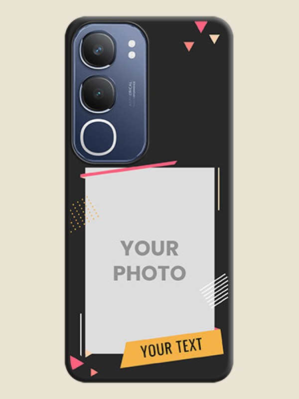 Custom Photo Frame with Triangle Small Dots on Photo On Space Black Custom Soft Matte Mobile Back Cover - iQOO Z10 Lite - alternate view