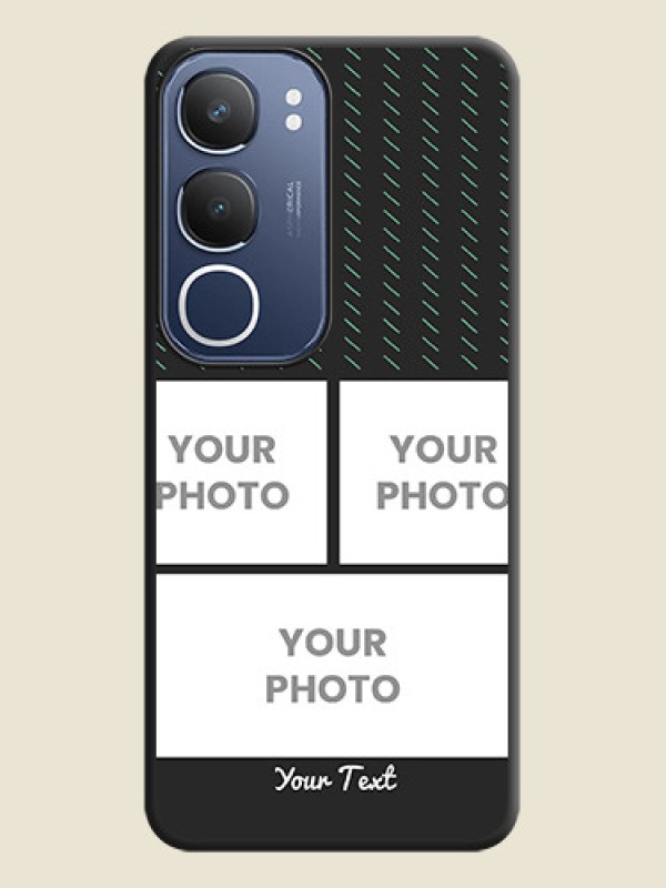 Custom Cross Dotted Pattern with 2 Image Holder On Space Black Custom Soft Matte Mobile Back Cover - iQOO Z10 Lite - alternate view