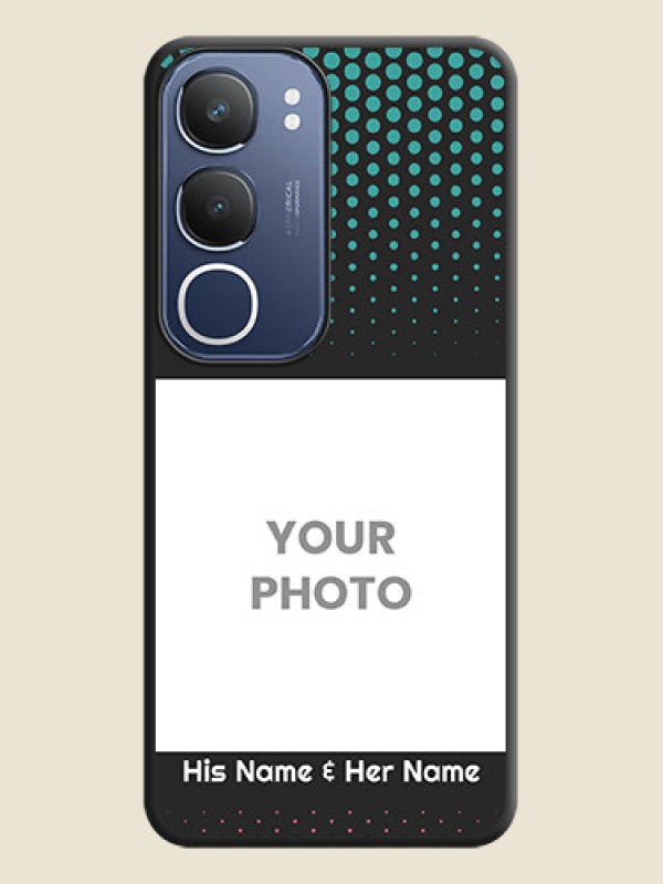 Custom Faded Dots with Grunge Photo Frame and Text On Space Black Custom Soft Matte Mobile Back Cover - iQOO Z10 Lite - alternate view