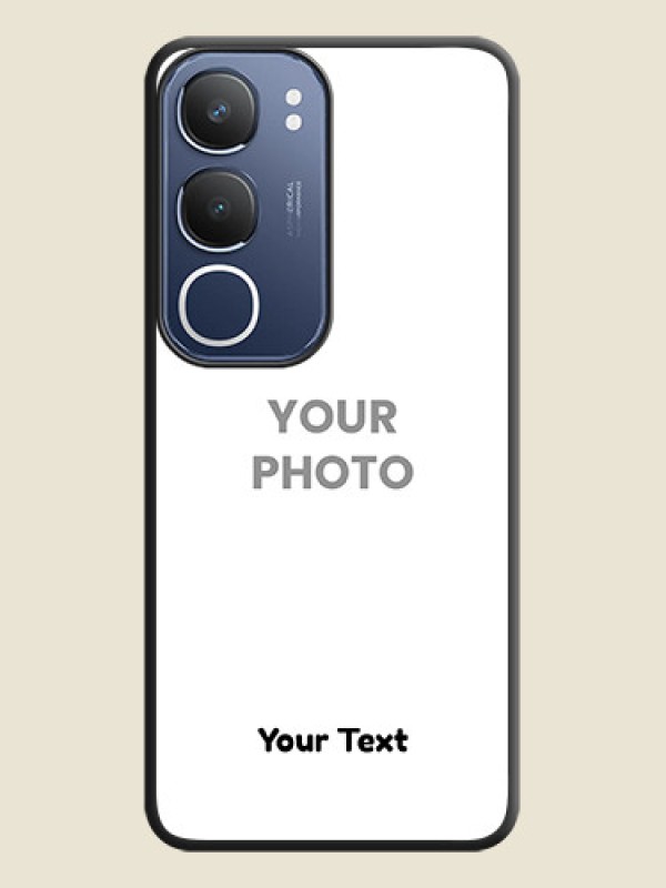 Custom Full Single Pic Upload With Text On Space Black Custom Soft Matte Mobile Back Cover - iQOO Z10 Lite - alternate view