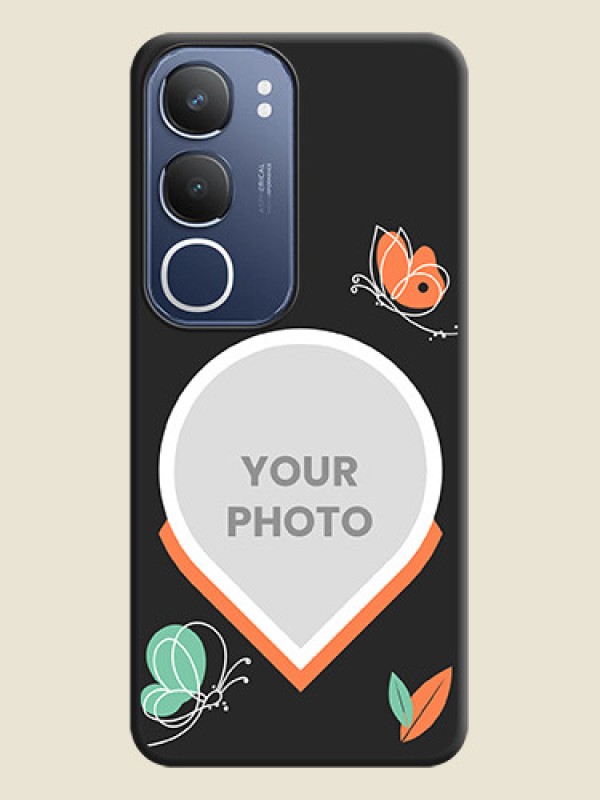 Custom Upload Pic With Simple Butterly Design On Space Black Custom Soft Matte Mobile Back Cover - iQOO Z10 Lite - alternate view