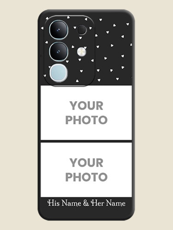 Custom Miniature Love Symbols with Name On Space Black Custom Soft Matte Mobile Back Cover - iQOO Z10x 5G - alternate view
