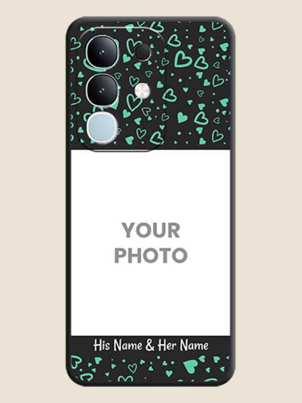 Custom Sea Green Indefinite Love Pattern on Photo On Space Black Custom Soft Matte Mobile Back Cover - iQOO Z10x 5G - alternate view