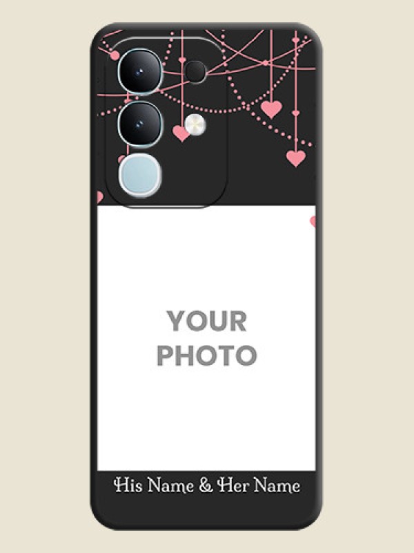 Custom Pink Love Hangings with Text On Space Black Custom Soft Matte Mobile Back Cover - iQOO Z10x 5G - alternate view