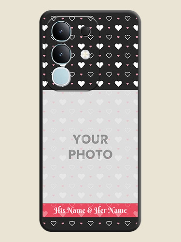 Custom White Color Love Symbols with Text Design on Photo On Space Black Custom Soft Matte Mobile Back Cover - iQOO Z10x 5G - alternate view