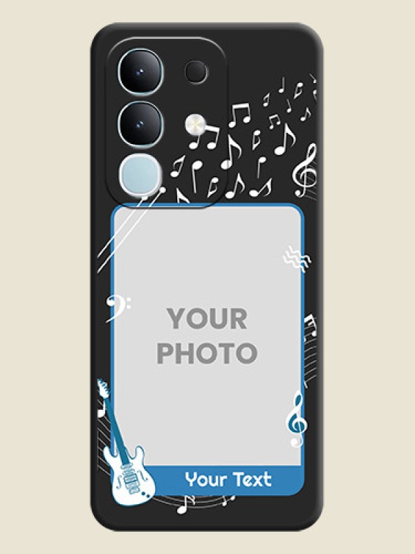 Custom Musical Theme Design with Text on Photo On Space Black Custom Soft Matte Mobile Back Cover - iQOO Z10x 5G - alternate view