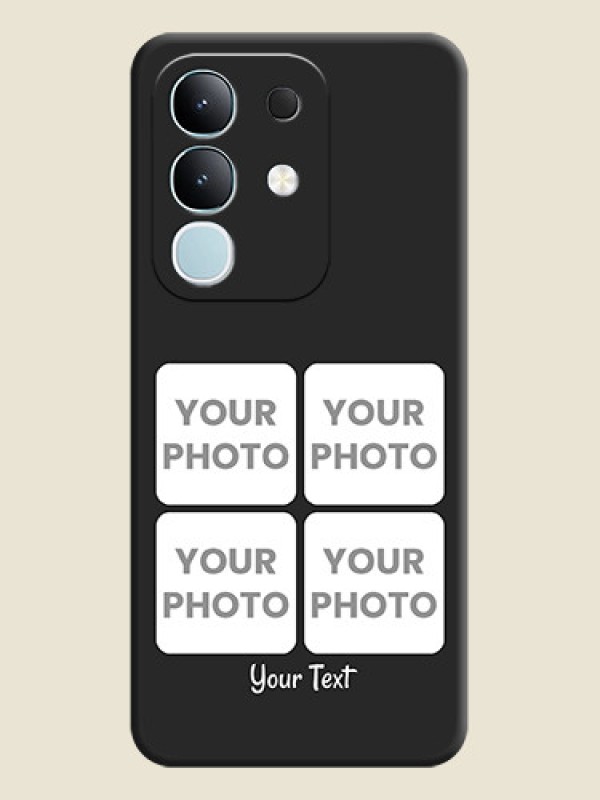 Custom Floral Art with 6 Image Holder on Photo On Space Black Custom Soft Matte Mobile Back Cover - iQOO Z10x 5G - alternate view