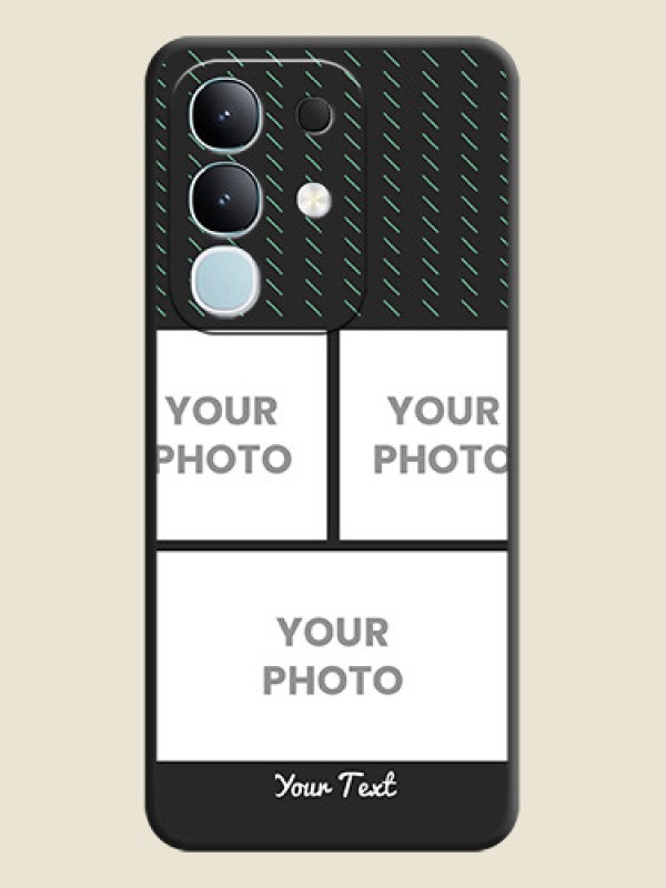 Custom Cross Dotted Pattern with 2 Image Holder On Space Black Custom Soft Matte Mobile Back Cover - iQOO Z10x 5G - alternate view