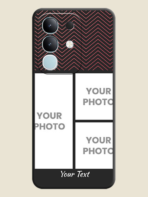 Custom Wave Pattern with 3 Image Holder On Space Black Custom Soft Matte Mobile Back Cover - iQOO Z10x 5G - alternate view