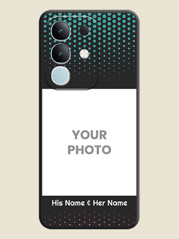 Custom Faded Dots with Grunge Photo Frame and Text On Space Black Custom Soft Matte Mobile Back Cover - iQOO Z10x 5G - alternate view
