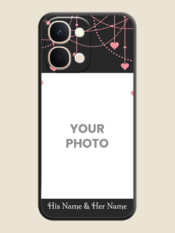 Custom Pink Love Hangings with Text On Space Black Custom Soft Matte Mobile Back Cover - iQOO Z11X 5G - alternate view