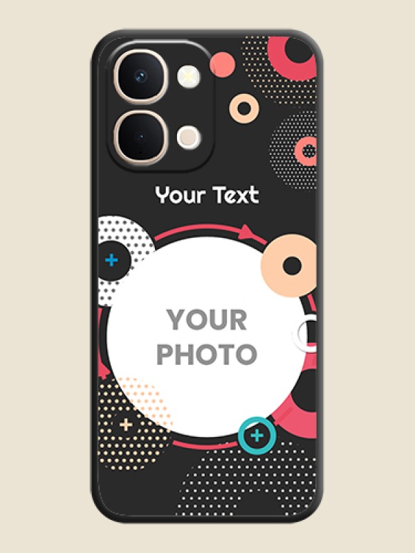 Custom Multicoloured Round Image On Space Black Custom Soft Matte Mobile Back Cover - iQOO Z11X 5G - alternate view