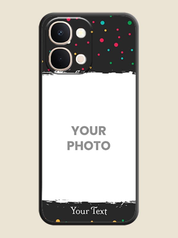 Custom Multicolor Dotted Pattern with Text On Space Black Custom Soft Matte Mobile Back Cover - iQOO Z11X 5G - alternate view