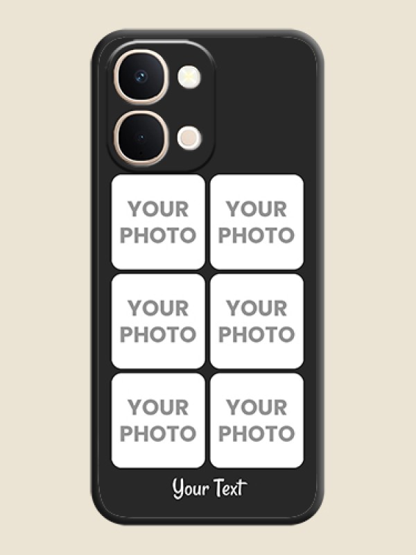 Custom Floral Art with 6 Image Holder on Photo On Space Black Custom Soft Matte Mobile Back Cover - iQOO Z11X 5G - alternate view